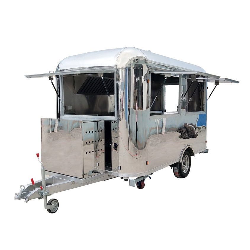 YG-TZ-66A Remolque de café de acero inoxidable Camión de pizza Remolques de comida para catering Camión de comida móvil