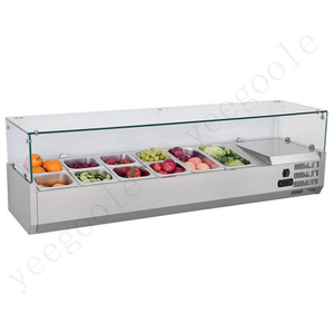 Armario de escritorio para ensaladas Armario de conservación fresca Armario de vidrio refrigerado
